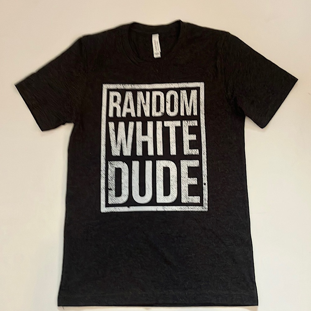 Bella Canvas Random White Dude  charcoal grey short  sleeve t-shirt size small